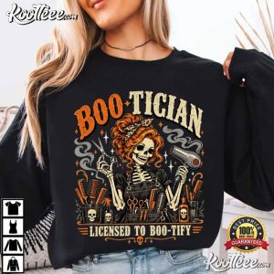Halloween Boo-Tician Hair Stylist Skeleton Hairstylist T-Shirt Halloween Boo Tician Hair Stylist Skeleton Hairstylist T Shirt (3)