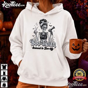 Hairdresser Boo Tician Halloween Hair Stylist Skeleton Funny T Shirt (3)