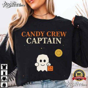 Candy Crew Captain Halloween Funny Retro Ghost T Shirt (4)