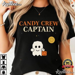 Candy Crew Captain Halloween Funny Retro Ghost T Shirt (2)