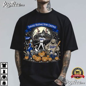 Los Angeles Dodgers Nightmare Before Christmas Baseball Halloween T Shirt (1)