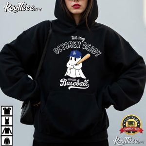 October Ready Dodgers Baseball Halloween Ghost Spooky Season T Shirt (4)