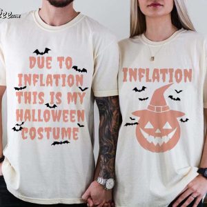 Due To Inflation This Is My Halloween Costume Funny Couples Shirts (2)