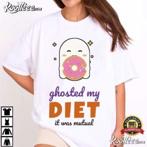 Ghosted My Diet Halloween Cute Ghost Donut Foodie Spooky Season T Shirt (1)
