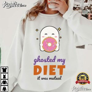 Ghosted My Diet Halloween Cute Ghost Donut Foodie Spooky Season T Shirt (3)