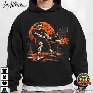 Halloween Tennis Skeleton Player Spooky T Shirt (4)
