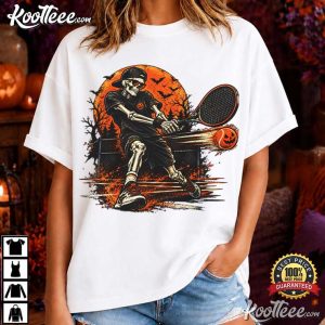 Halloween Tennis Skeleton Player Spooky T Shirt (1)