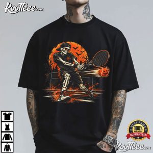 Halloween Tennis Skeleton Player Spooky T Shirt (2)