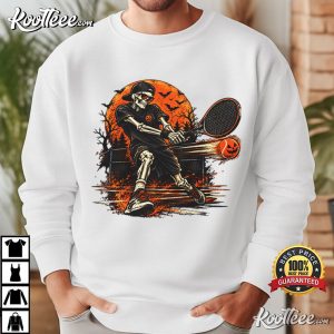 Halloween Tennis Skeleton Player Spooky T Shirt (3)