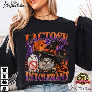 Lactose Intolerant Cat Funny Halloween Spooky Witch T Shirt (4)