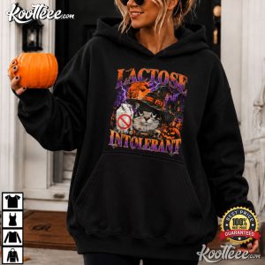 Lactose Intolerant Cat Funny Halloween Spooky Witch T Shirt (3)