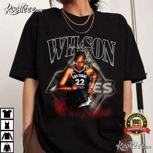 Vintage Aja Wilson 22 Las Vegas Basketball T Shirt (1)