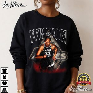 Vintage Aja Wilson 22 Las Vegas Basketball T Shirt (3)