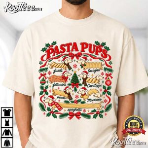 Christmas Pasta Pups Funny Dachshund Weiner Dog T Shirt (4)