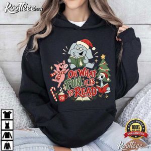 Elephant Piggie Christmas Oh What Fun It Is To Read Bookish T Shirt (3)