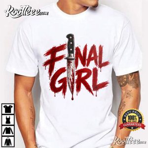 Final Girl Slasher Horror Bloody Knife T Shirt (1)