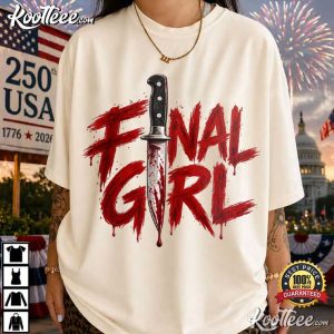 Final Girl Slasher Horror Bloody Knife T Shirt (3)