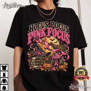 Hocus Pocus Pink Focus Halloween Breast Cancer Awareness T Shirt (1)