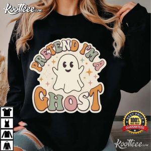 Pretend Im A Ghost Lazy Halloween Costume Cute Retro T-Shirt Pretend Im A Ghost Lazy Halloween Costume Cute Retro T Shirt (2)