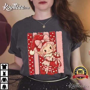Cute Pink Christmas Elf Holiday Retro Santa Helper T-Shirt Cute Pink Christmas Elf Holiday Retro Santa Helper T Shirt (4)