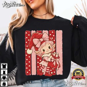Cute Pink Christmas Elf Holiday Retro Santa Helper T-Shirt Cute Pink Christmas Elf Holiday Retro Santa Helper T Shirt (2)