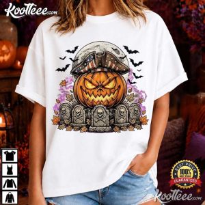 Trick Or Treat Halloween Patriotic Pumpkin Spooky T Shirt (4)