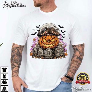Trick Or Treat Halloween Patriotic Pumpkin Spooky T Shirt (1)