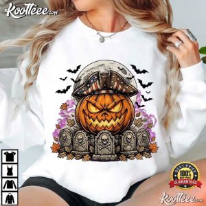 Trick Or Treat Halloween Patriotic Pumpkin Spooky T Shirt (2)