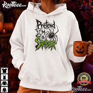 Pretend I'm A Spider Lazy Halloween Costume T Shirt (3)