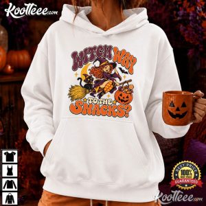 Witch Way To The Snacks Funny Retro Halloween T Shirt (3)