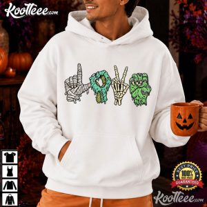 Halloween Hands Love American Sign Language T-Shirt Halloween Hands Love American Sign Language T Shirt (4)