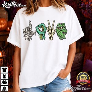 Halloween Hands Love American Sign Language T Shirt (1)