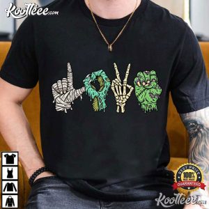 Halloween Hands Love American Sign Language T-Shirt Halloween Hands Love American Sign Language T Shirt (2)