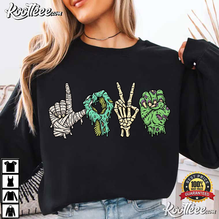Halloween Hands Love American Sign Language T-Shirt Halloween Hands Love American Sign Language T-Shirt