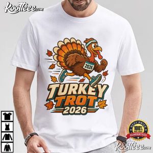 Turkey Trot 2026 Retro Running Thanksgiving 5K Runner Graphic T Shirt (1)