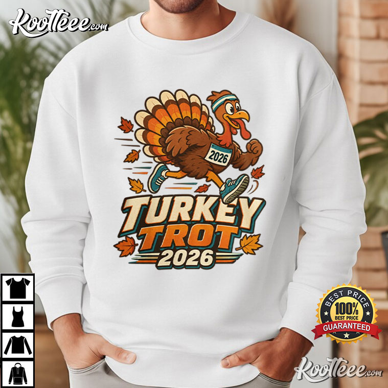 Turkey Trot 2026 Retro Running Thanksgiving 5K Runner Graphic T-Shirt Turkey Trot 2026 Retro Running Thanksgiving 5K Runner Graphic T-Shirt