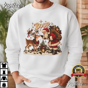 Santa Rudolph Christmas Funny Boop Reindeer Vintage Holiday T Shirt (4)