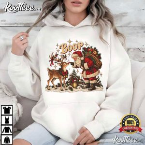 Santa Rudolph Christmas Funny Boop Reindeer Vintage Holiday T Shirt (3)
