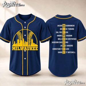 Milwaukee Baseball Skyline Sports Fan Gift Baseball Jersey (2)