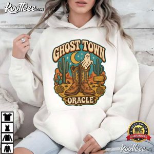 Spooky Cowboy Boots Retro Western Ghost Town Halloween T Shirt (4)