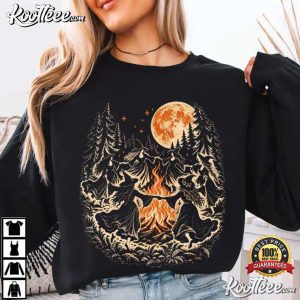 Boho Witchy Womens Dancing Witches Halloween T Shirt (4)