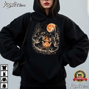 Boho Witchy Womens Dancing Witches Halloween T Shirt (2)