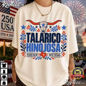 Talarico Hinojosa Texas Blue Floral Longhorn T Shirt (2)