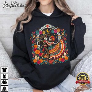 Mexican Day Día De Los Muertos Couple Dancing Skeleton Halloween T Shirt (4)