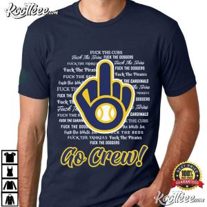 Milwaukee Middle Finger Logo Funny Go Crew Baseball T Shirt (1)
