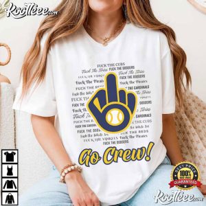 Milwaukee Middle Finger Logo Funny Go Crew Baseball T-Shirt Milwaukee Middle Finger Logo Funny Go Crew Baseball T Shirt (2)