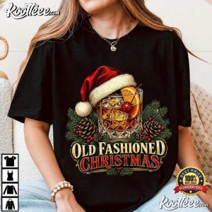 Old Fashioned Christmas Santa Hat Cocktail T-Shirt Old Fashioned Christmas Santa Hat Cocktail T Shirt (2)