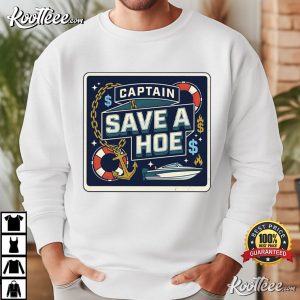 Captain Save A Hoe Bootleg Rap 90s Chrome Letters Nautical T-Shirt Captain Save A Hoe Bootleg Rap 90s Chrome Letters Nautical T Shirt (2)