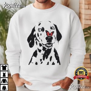 Dalmatian Dog Butterfly On Nose Spotted Dog Lover T Shirt (2)