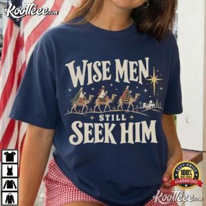 Wise Men Still Seek Him Retro Christian Christmas Bible Verse T Shirt (1)
